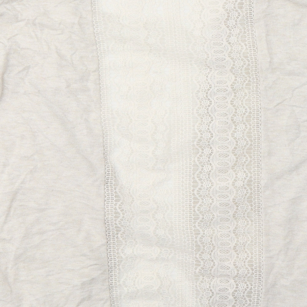 New Look Womens Ivory V-Neck  Cotton Cardigan Jumper Size 18   - Lace Detail