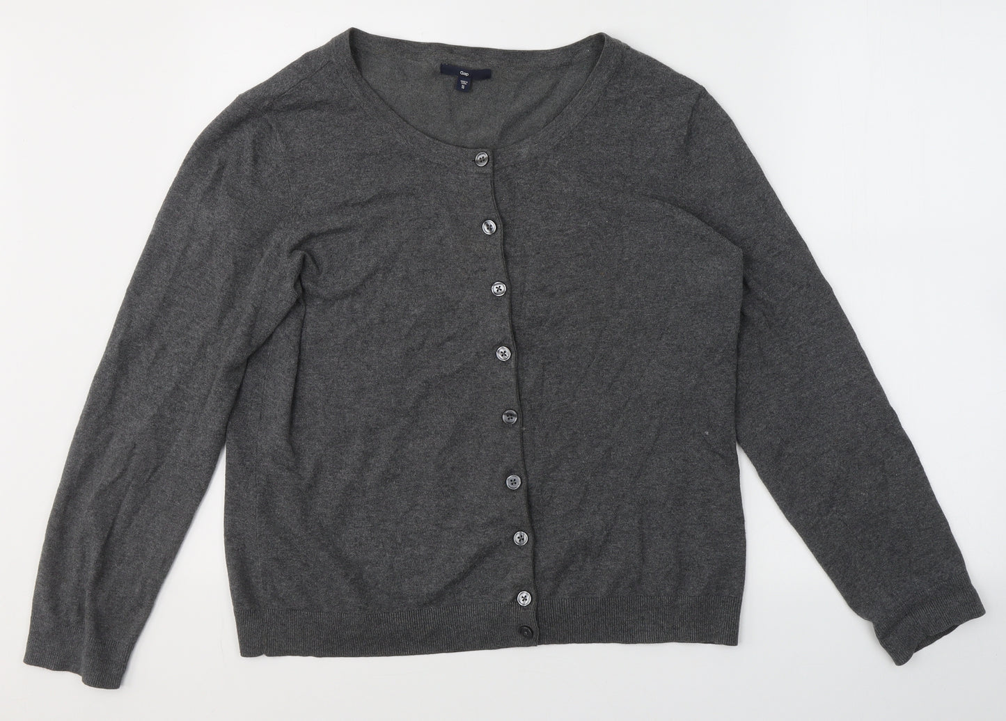 Gap Womens Grey Round Neck  Cotton Cardigan Jumper Size XL
