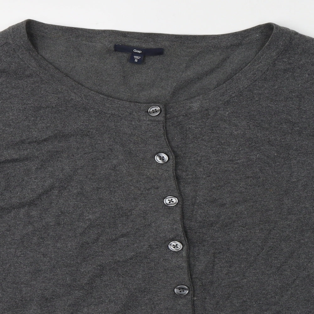 Gap Womens Grey Round Neck  Cotton Cardigan Jumper Size XL