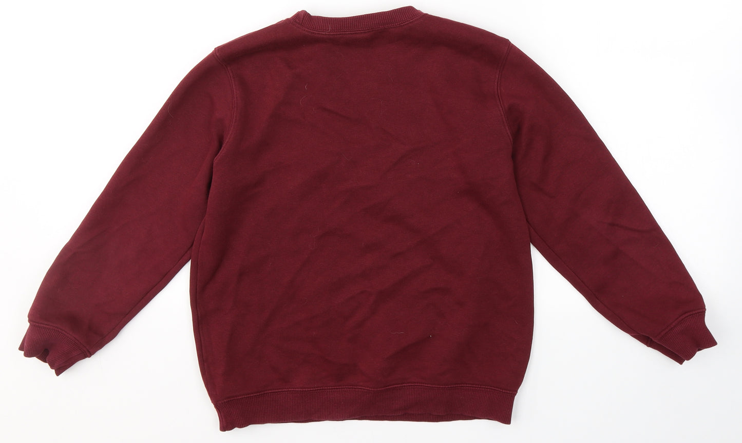 School Wear Boys Red Round Neck  Cotton Pullover Jumper Size 9 Years