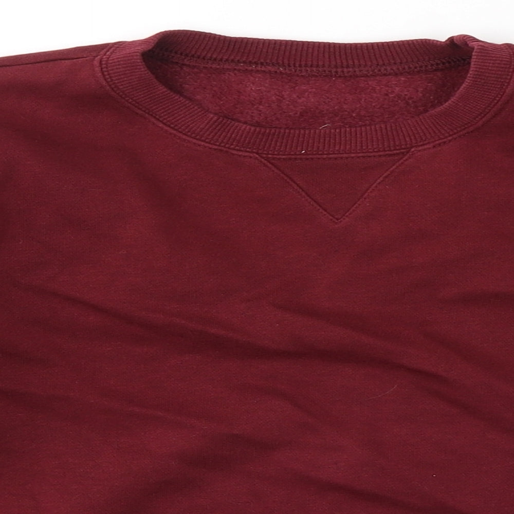 School Wear Boys Red Round Neck  Cotton Pullover Jumper Size 9 Years