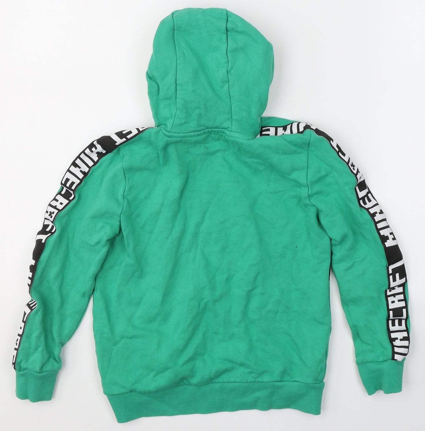 Minecraft Boys Green  Cotton Pullover Hoodie Size 7-8 Years