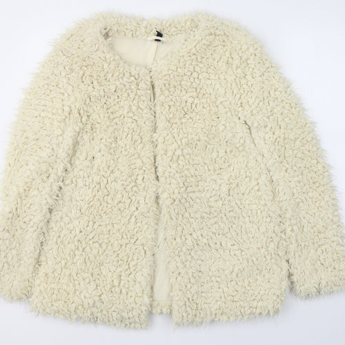 Divided by H&M Womens Ivory V-Neck  Polyester Cardigan Jumper Size 12