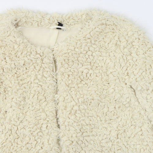 Divided by H&M Womens Ivory V-Neck  Polyester Cardigan Jumper Size 12