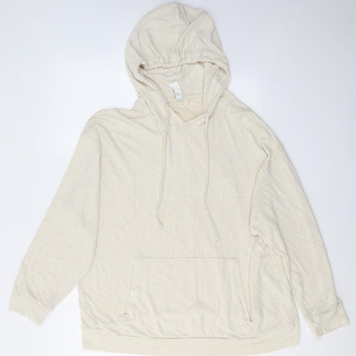 Lindex Womens Ivory  Viscose Pullover Hoodie Size XL