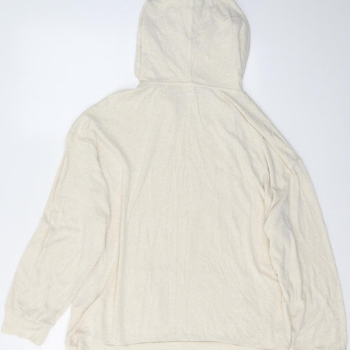Lindex Womens Ivory  Viscose Pullover Hoodie Size XL