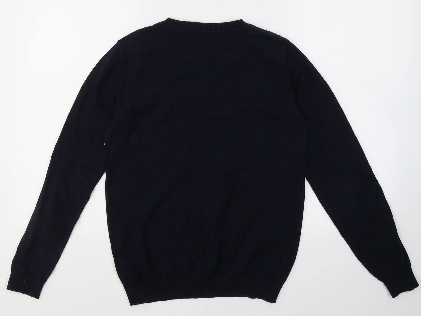 Dorothy Perkins Womens Blue Round Neck  Cotton Pullover Jumper Size 10   - Lace Detail