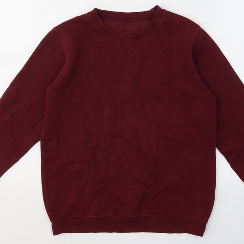 School Wear Boys Red Round Neck  Cotton Pullover Jumper Size 10-11 Years