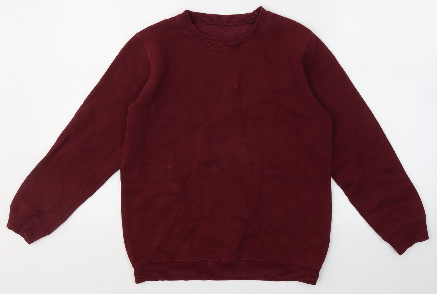 School Wear Boys Red Round Neck  Cotton Pullover Jumper Size 10-11 Years