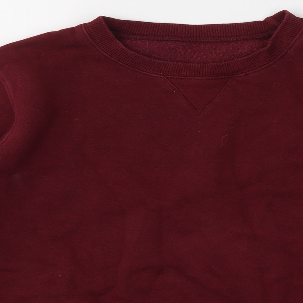 School Wear Boys Red Round Neck  Cotton Pullover Jumper Size 10-11 Years