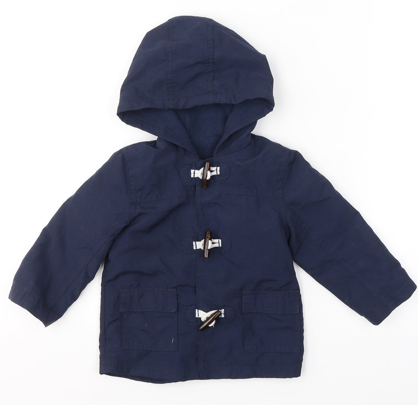 George Boys Blue   Parka Jacket Size 9-12 Months   Buckle