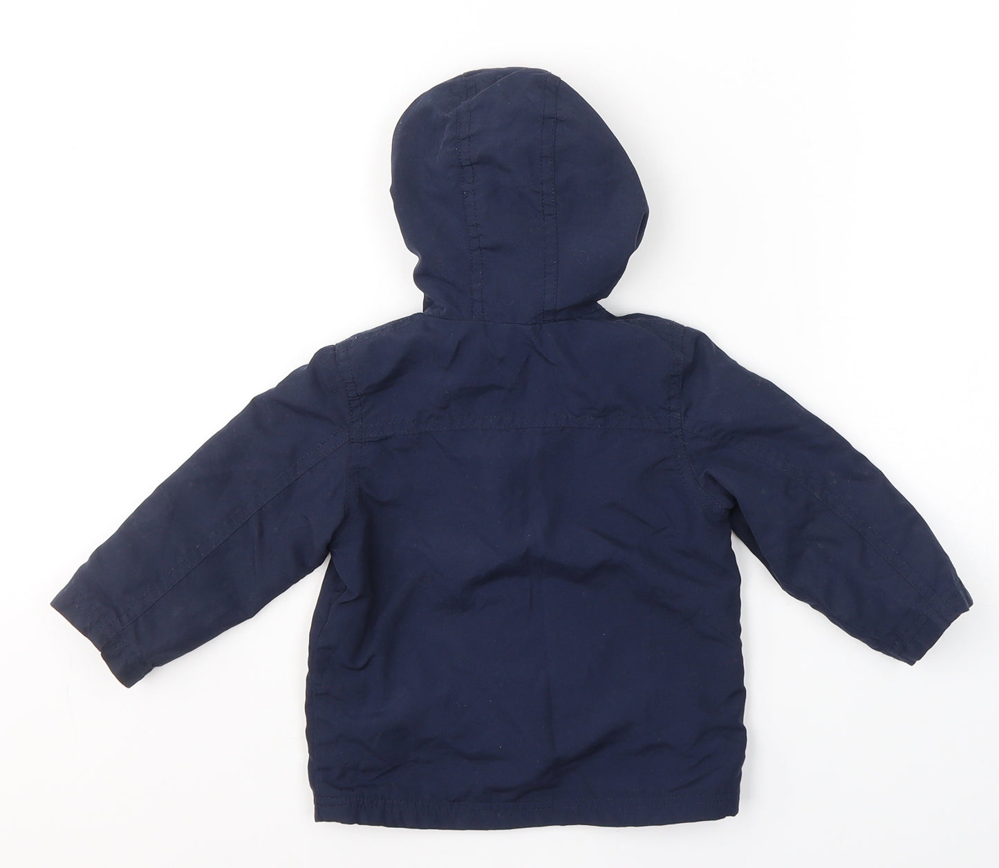 George Boys Blue   Parka Jacket Size 9-12 Months   Buckle