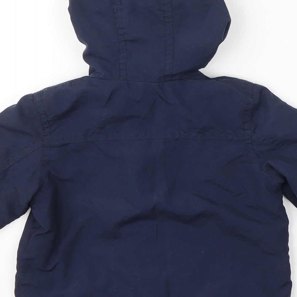 George Boys Blue   Parka Jacket Size 9-12 Months   Buckle
