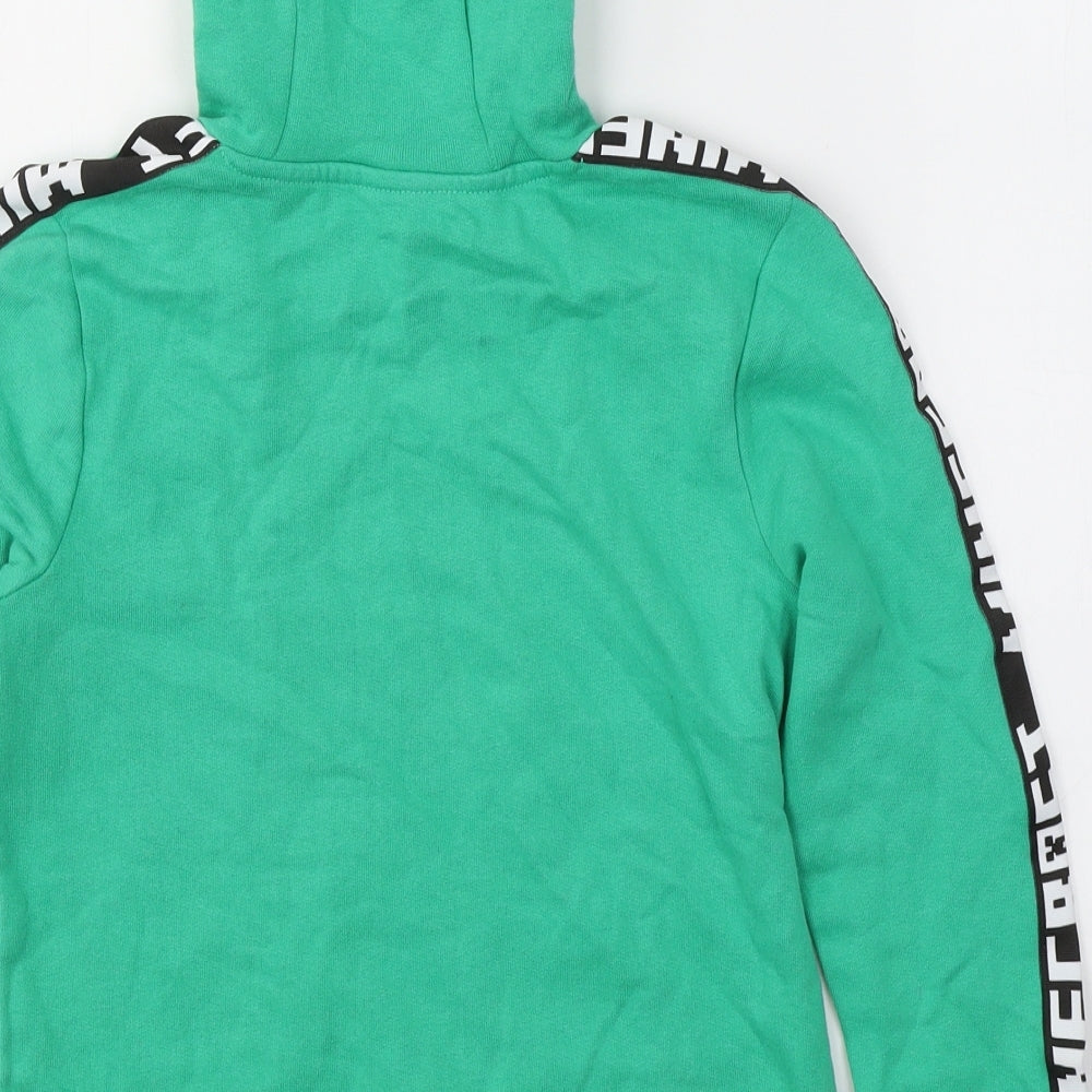 Minecraft Boys Green  Cotton Pullover Hoodie Size 8-9 Years