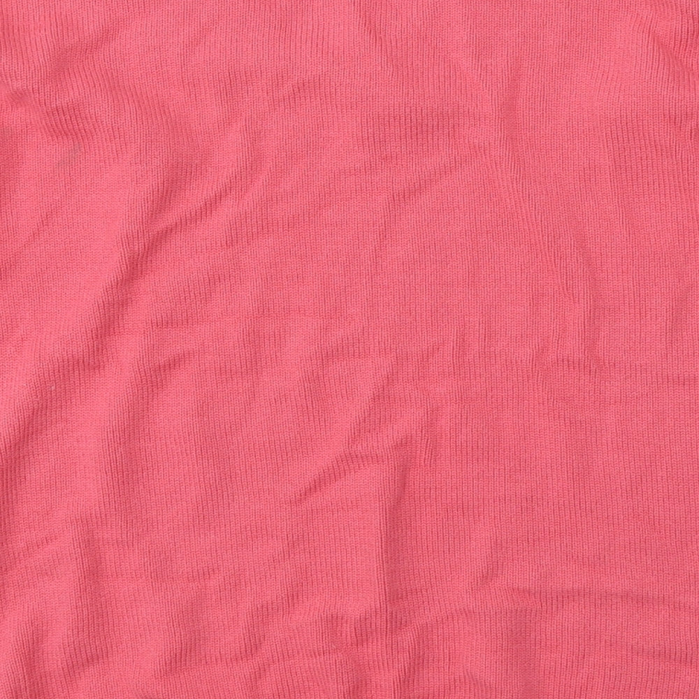 TULCAN Womens Pink V-Neck  Cotton Pullover Jumper Size L