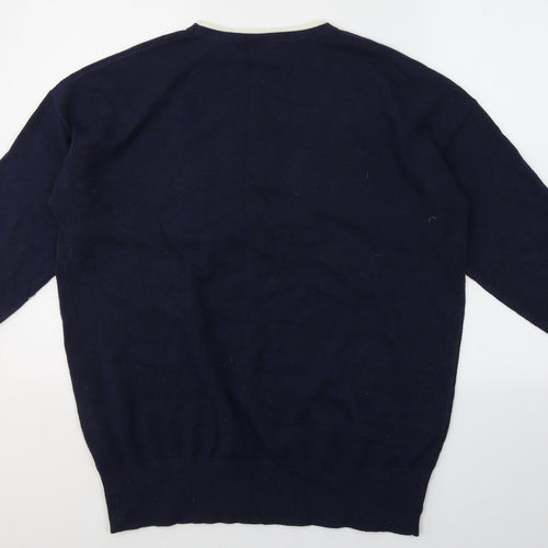 Wallis Womens Blue Round Neck  Acrylic Pullover Jumper Size 20   - Happy
