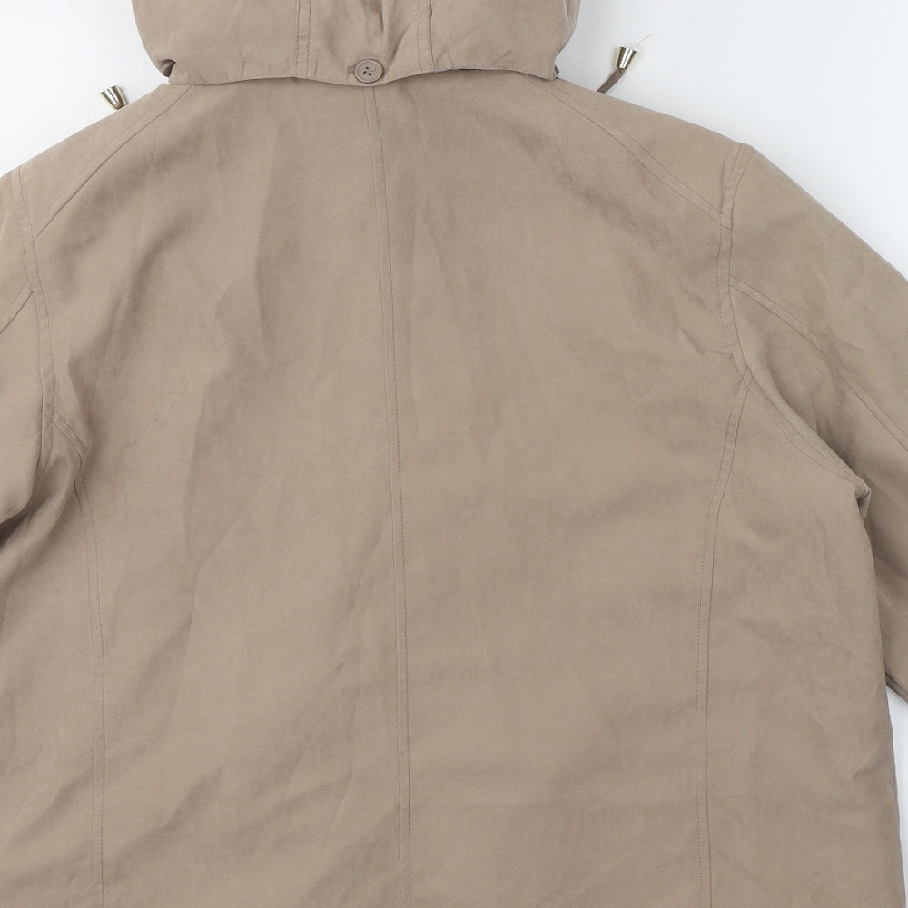 JBC Collection Womens Beige   Parka Coat Size 16  Zip