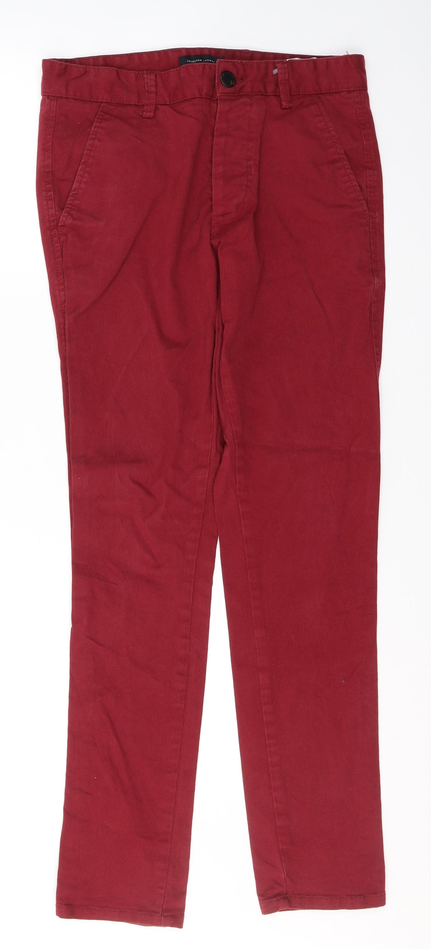 Select Womens Red  Cotton Straight Jeans Size 30 in L31 in Regular