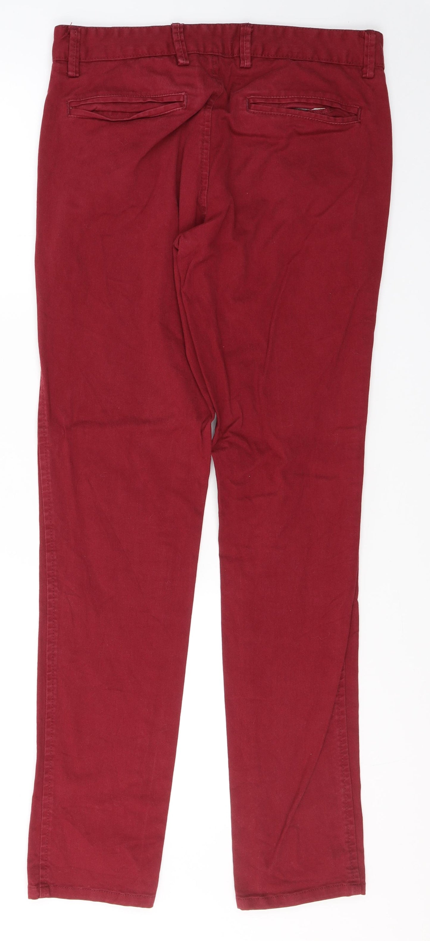 Select Womens Red  Cotton Straight Jeans Size 30 in L31 in Regular