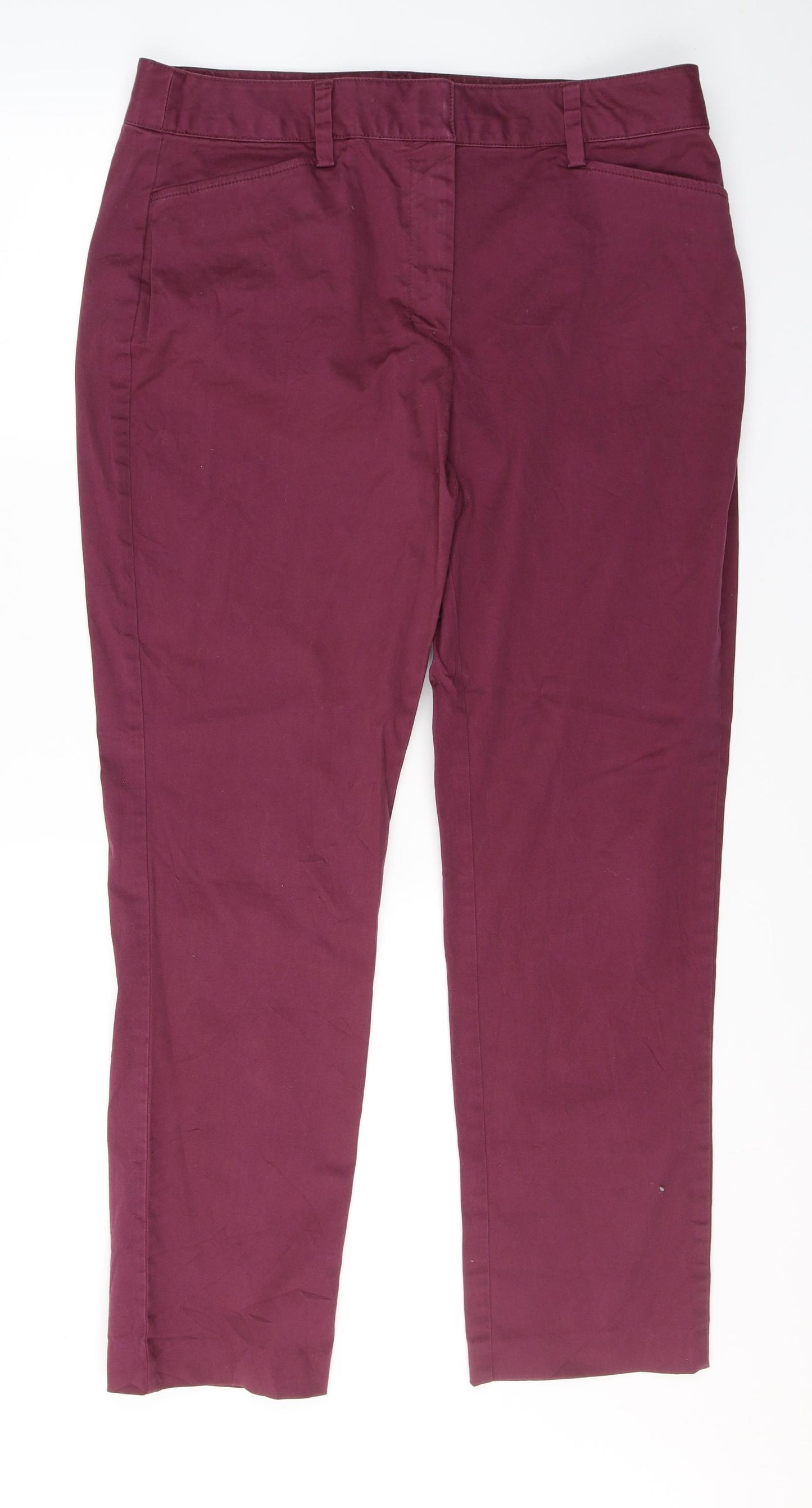 Lands' End Womens Red  Cotton Straight Jeans Size 16 L30 in Regular
