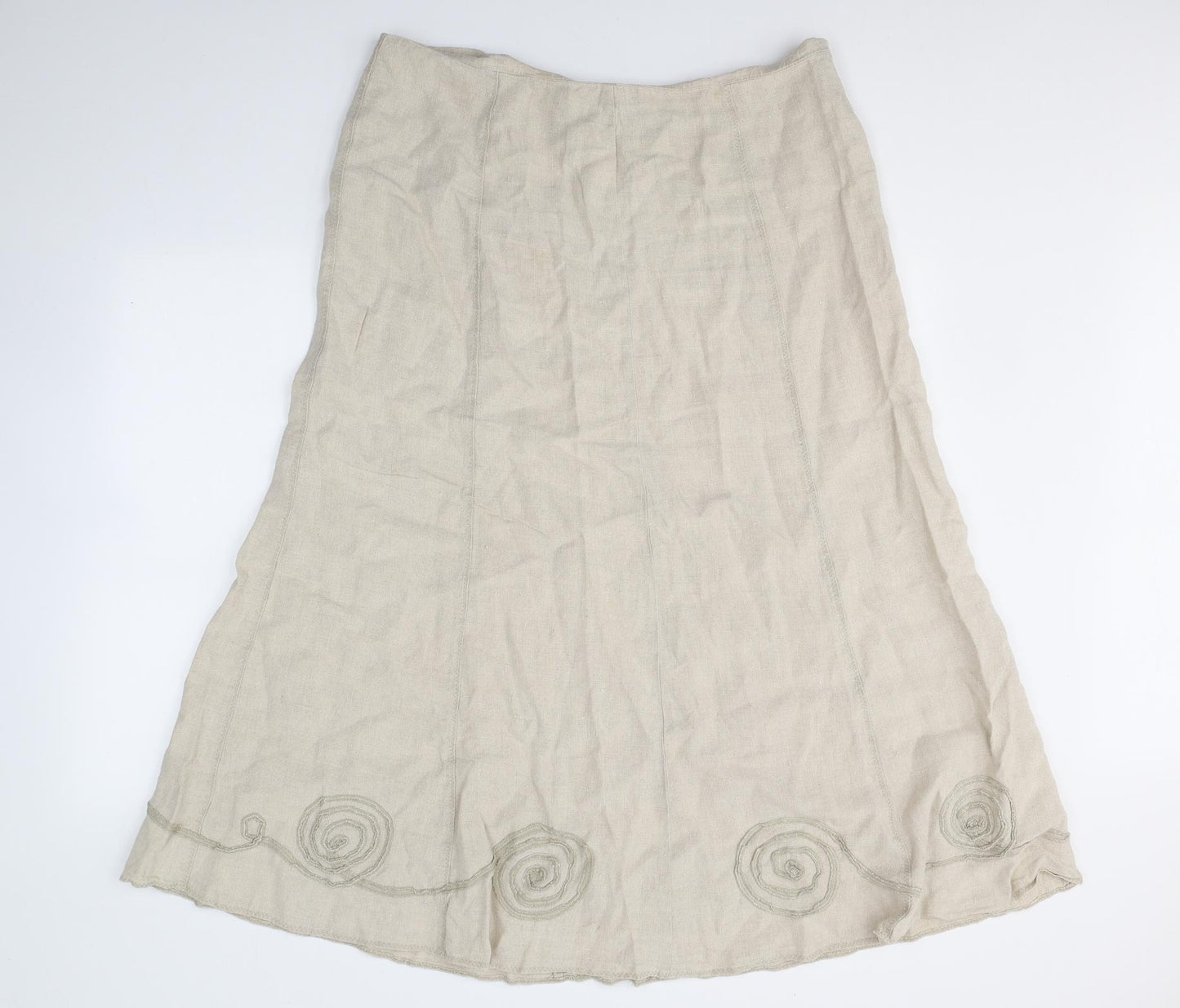 Per Una Womens Beige  Linen Trumpet Skirt Size 18
