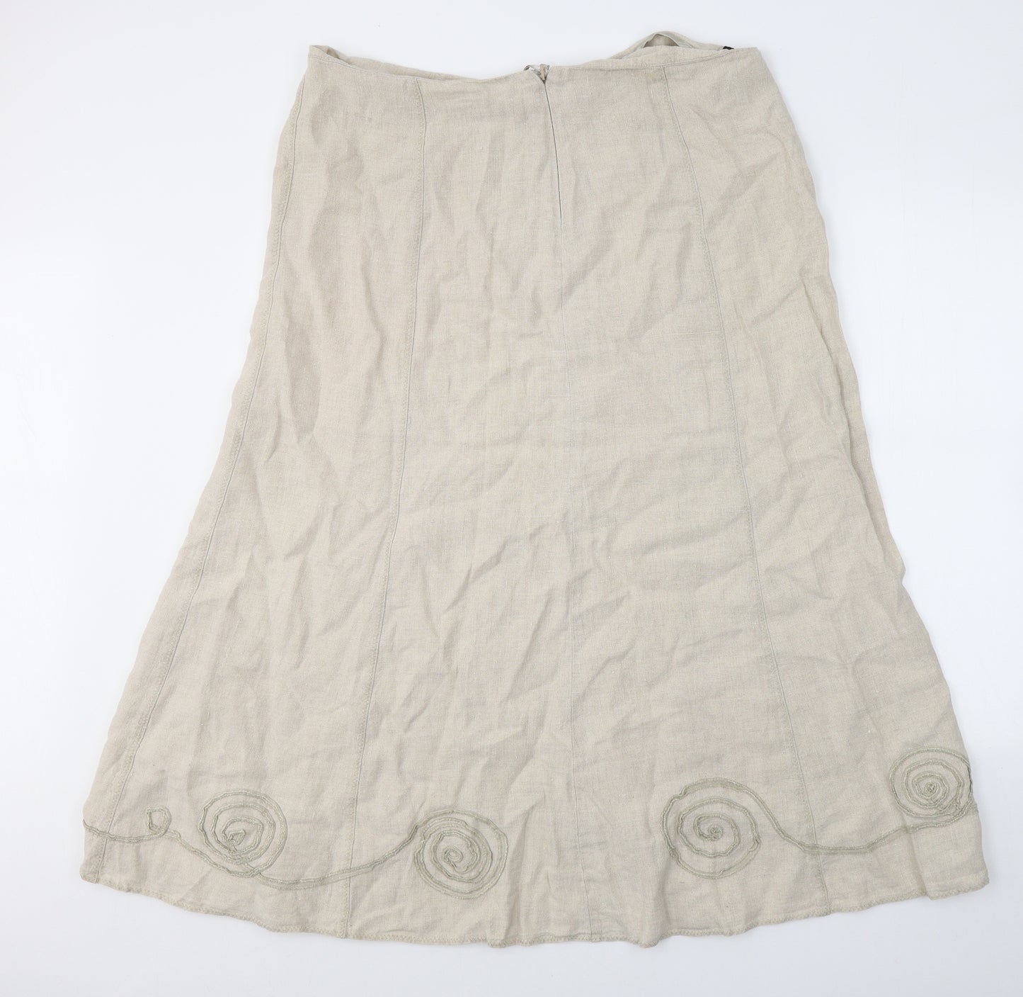 Per Una Womens Beige  Linen Trumpet Skirt Size 18