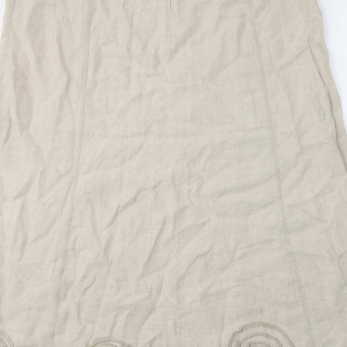 Per Una Womens Beige  Linen Trumpet Skirt Size 18