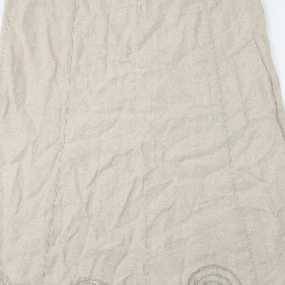 Per Una Womens Beige  Linen Trumpet Skirt Size 18