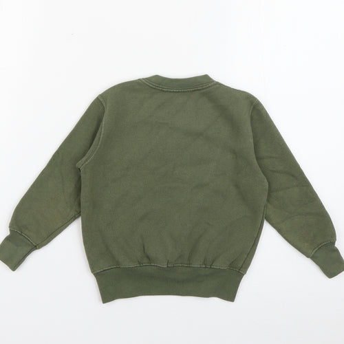 Preworn Girls Green  Cotton Pullover Sweatshirt Size 2 Years   - Matilda Khaki