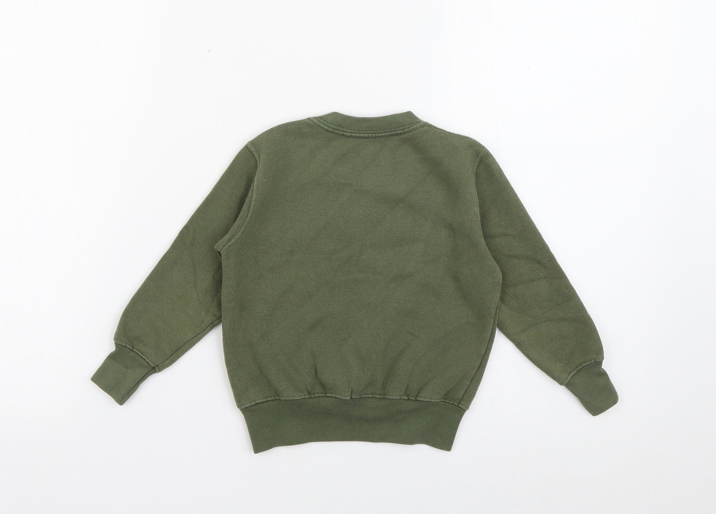 Preworn Girls Green  Cotton Pullover Sweatshirt Size 2 Years   - Matilda Khaki