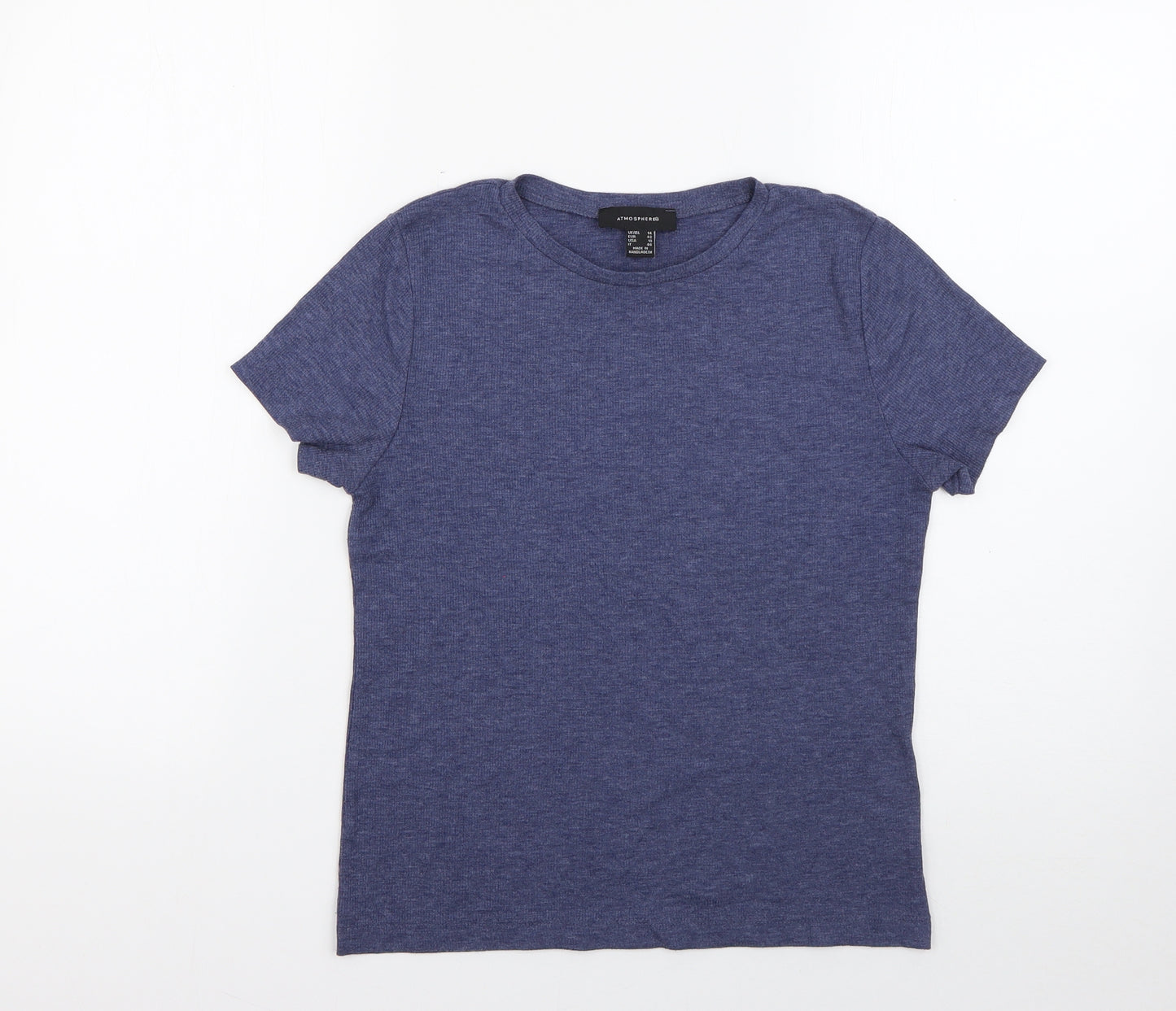 Primark Womens Blue  Polyester Jersey T-Shirt Size 14 Crew Neck