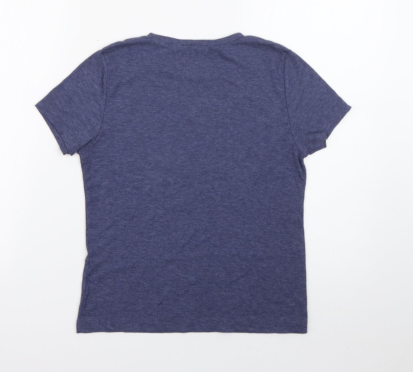 Primark Womens Blue  Polyester Jersey T-Shirt Size 14 Crew Neck