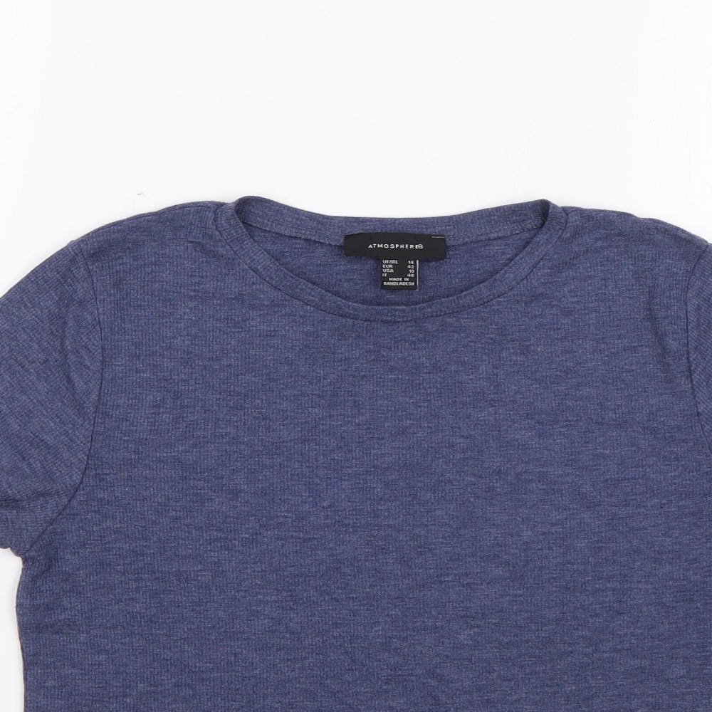 Primark Womens Blue  Polyester Jersey T-Shirt Size 14 Crew Neck