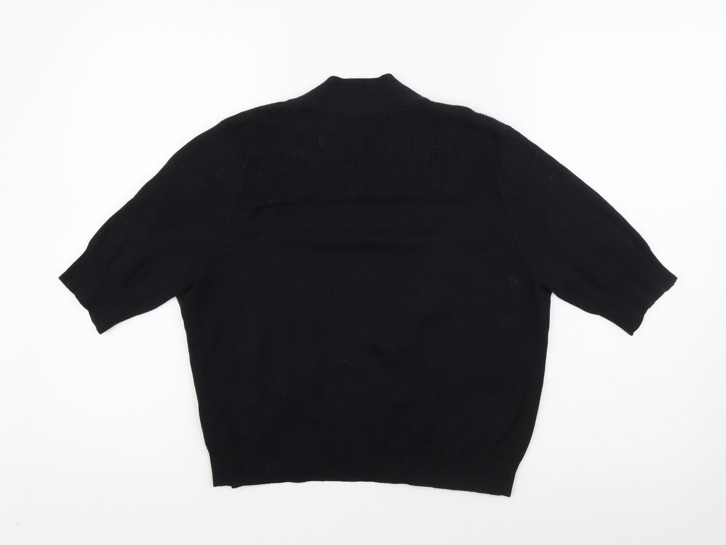 petite Womens Black V-Neck  Viscose Cardigan Jumper Size 14