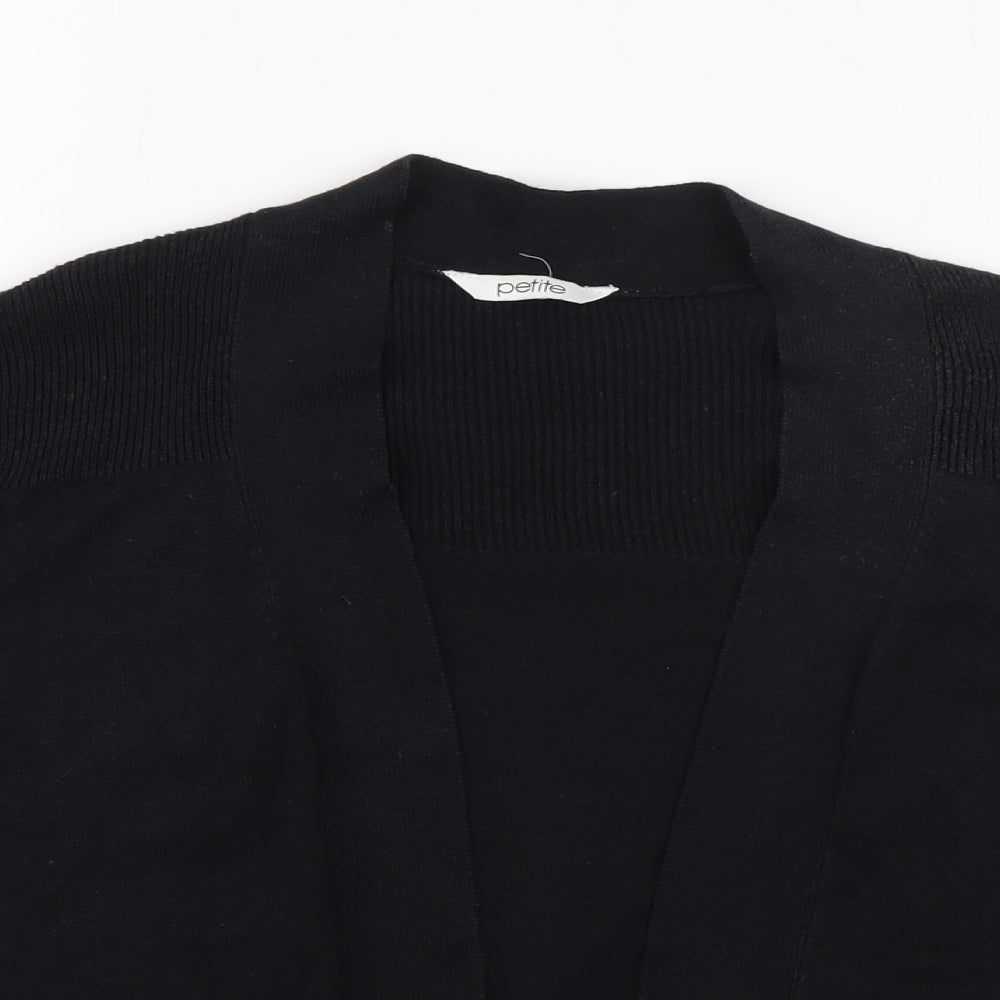 petite Womens Black V-Neck  Viscose Cardigan Jumper Size 14
