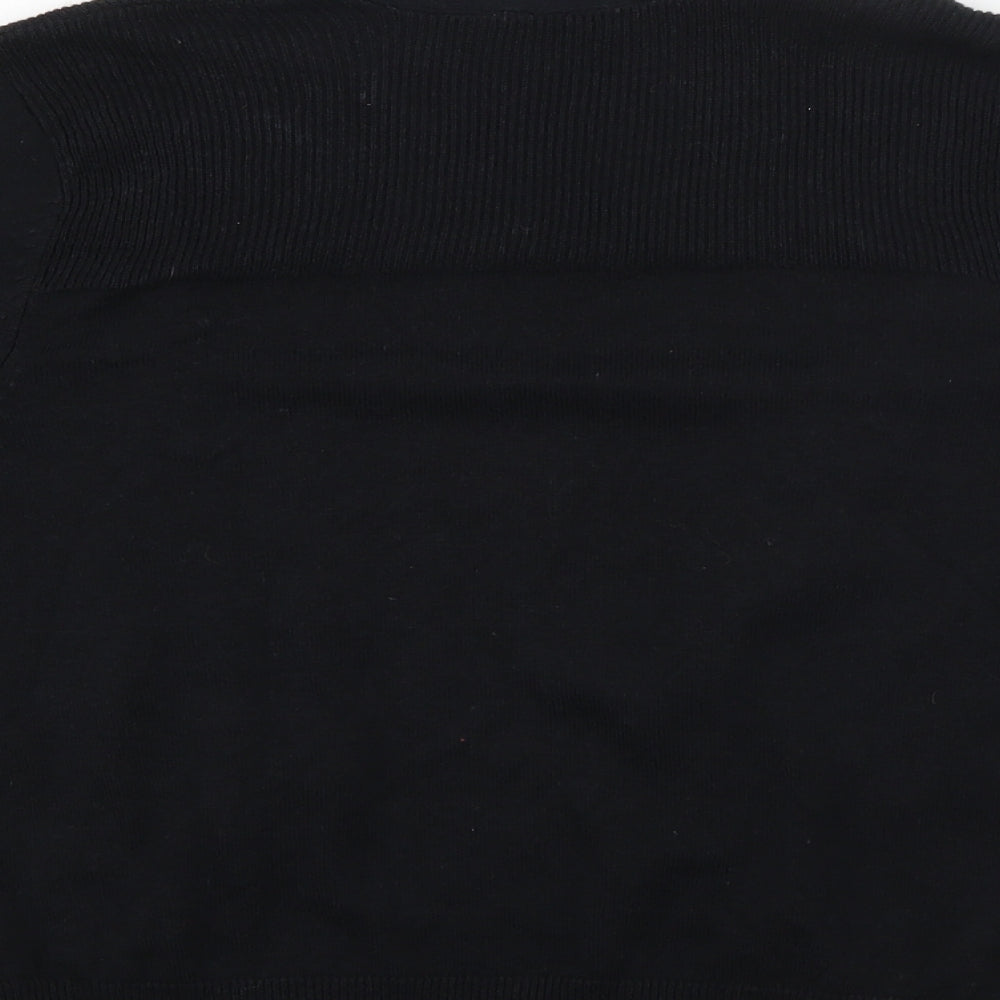petite Womens Black V-Neck  Viscose Cardigan Jumper Size 14