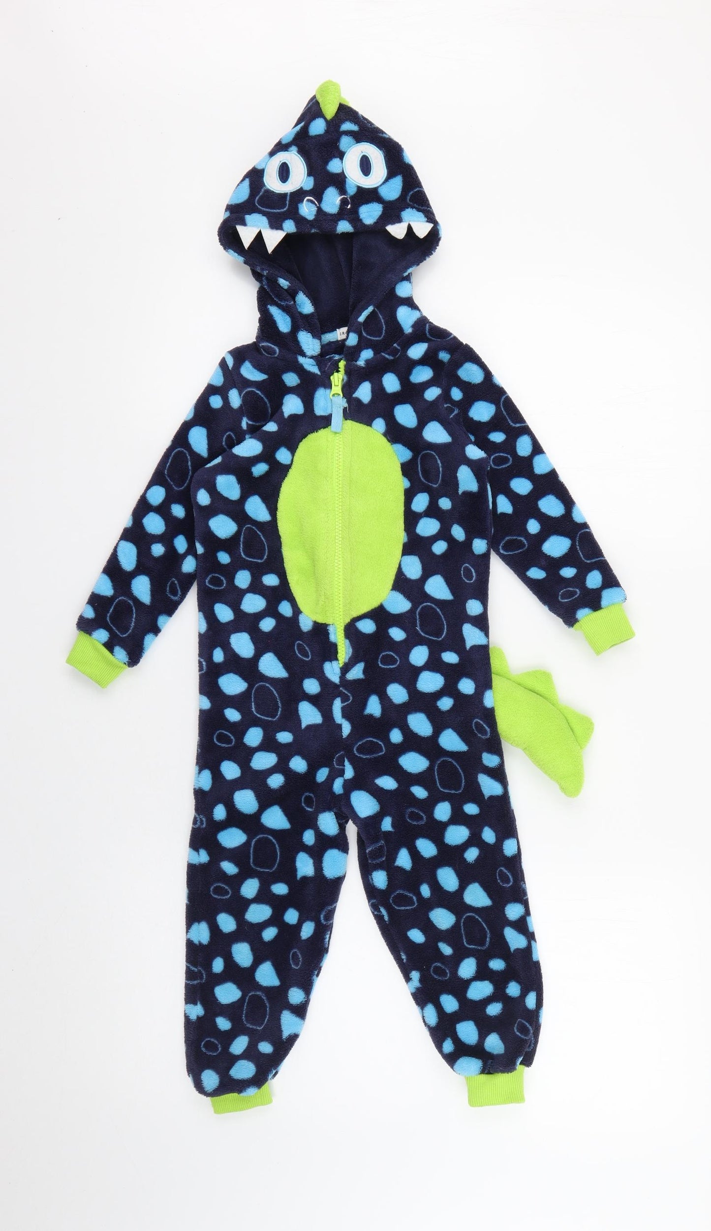 Crafted Boys Blue Polka Dot Polyester  One Piece Size 2-3 Years   - Dinosaur Fancy Dress