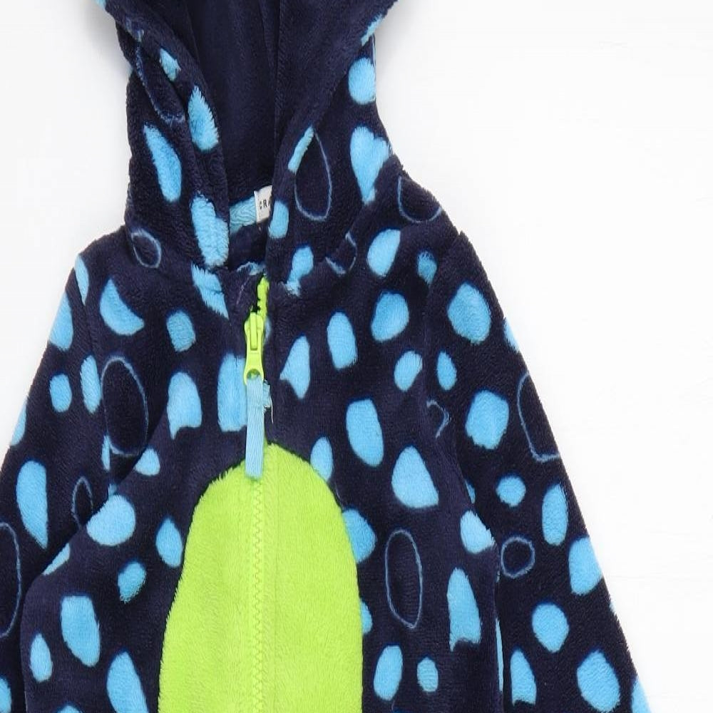 Crafted Boys Blue Polka Dot Polyester  One Piece Size 2-3 Years   - Dinosaur Fancy Dress