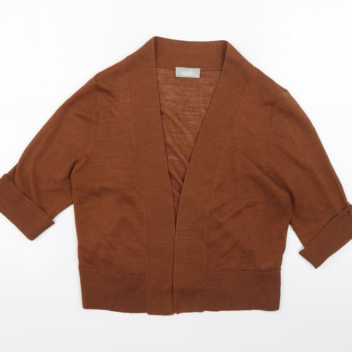 Wallis Womens Brown V-Neck  Acrylic Cardigan Jumper Size M