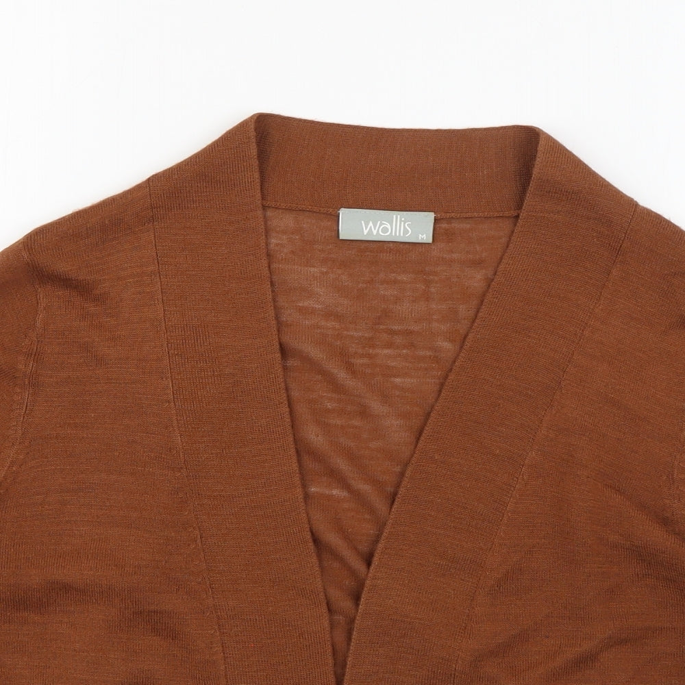 Wallis Womens Brown V-Neck  Acrylic Cardigan Jumper Size M