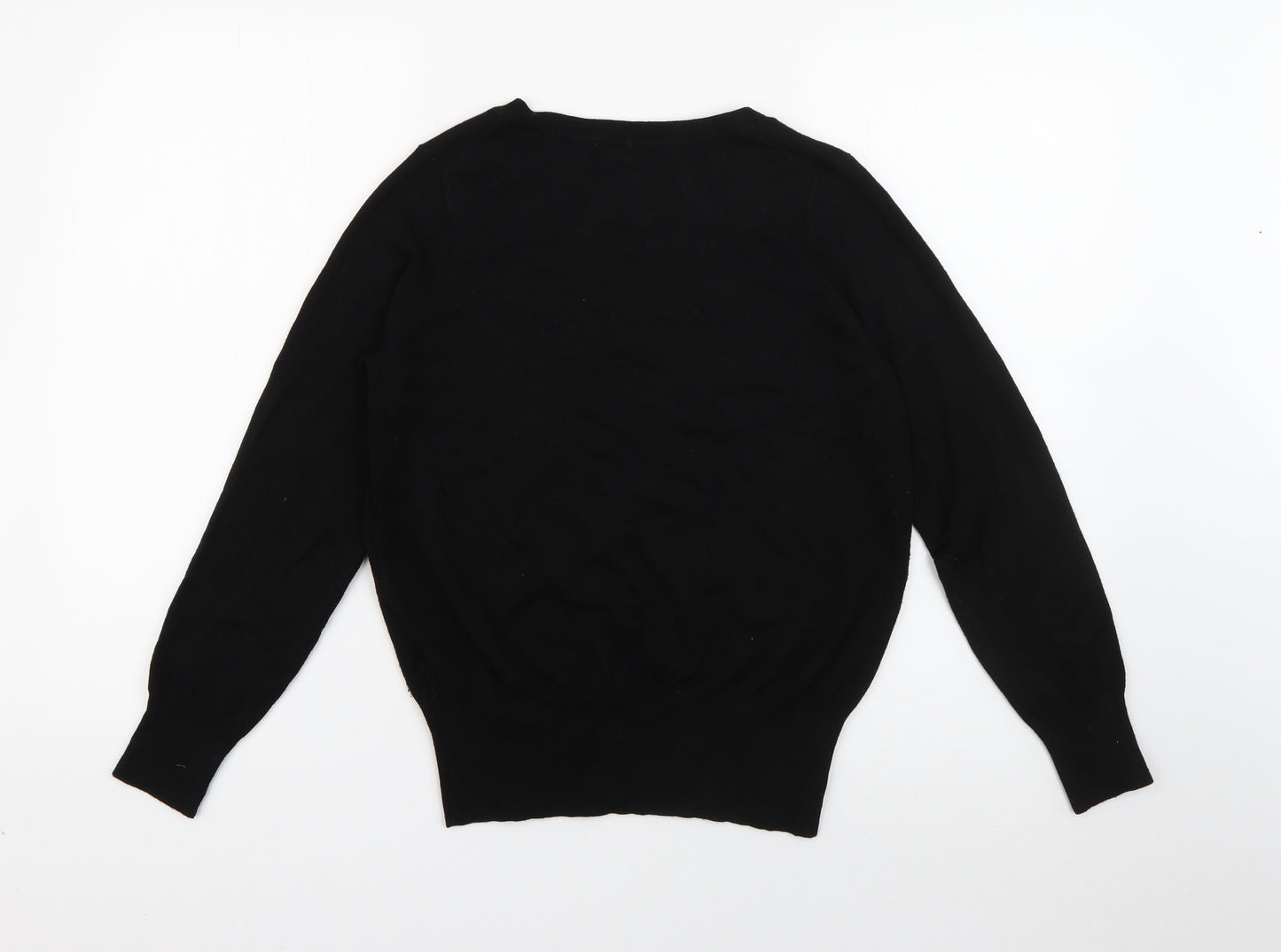Marks and Spencer Womens Black V-Neck  Viscose Pullover Jumper Size 12