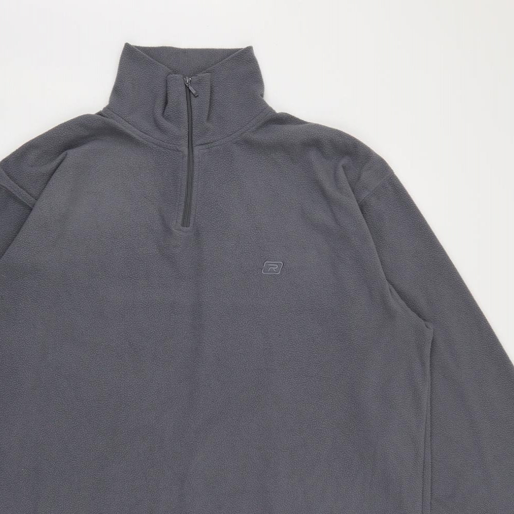 Rodeo Mens Grey High Neck  Polyester Pullover Jumper Size L