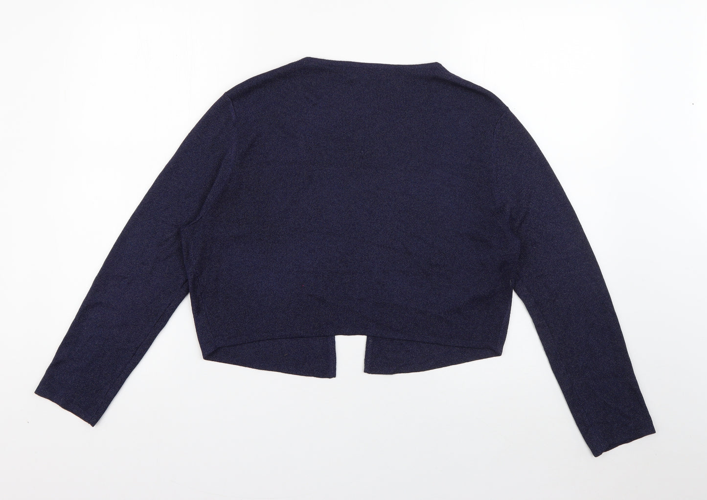Monsoon Womens Blue V-Neck  Viscose Cardigan Jumper Size L   - Cropped