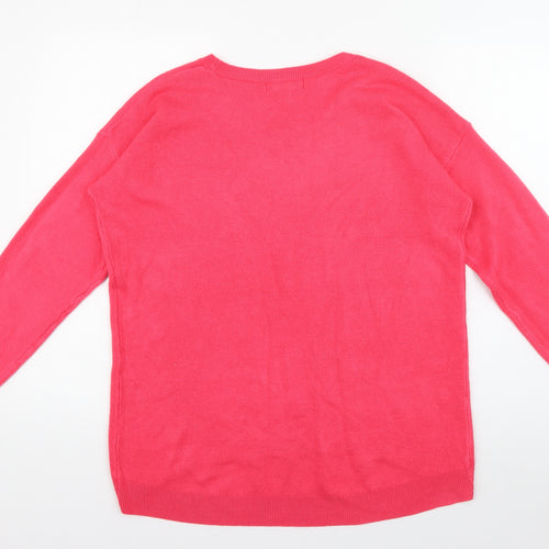 Primark Womens Pink Crew Neck  Acrylic Pullover Jumper Size 10