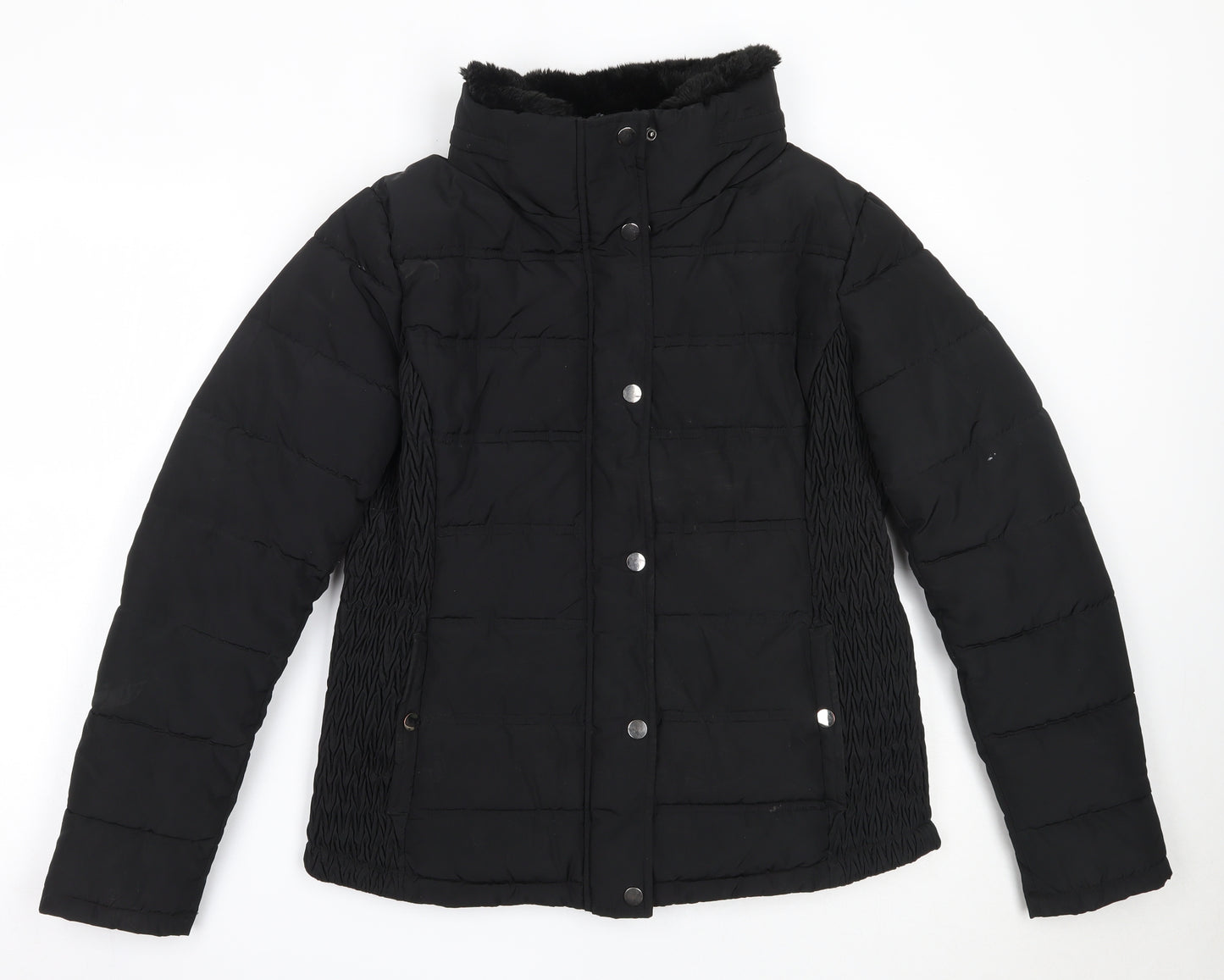 TU Womens Black   Puffer Jacket Coat Size 12  Zip