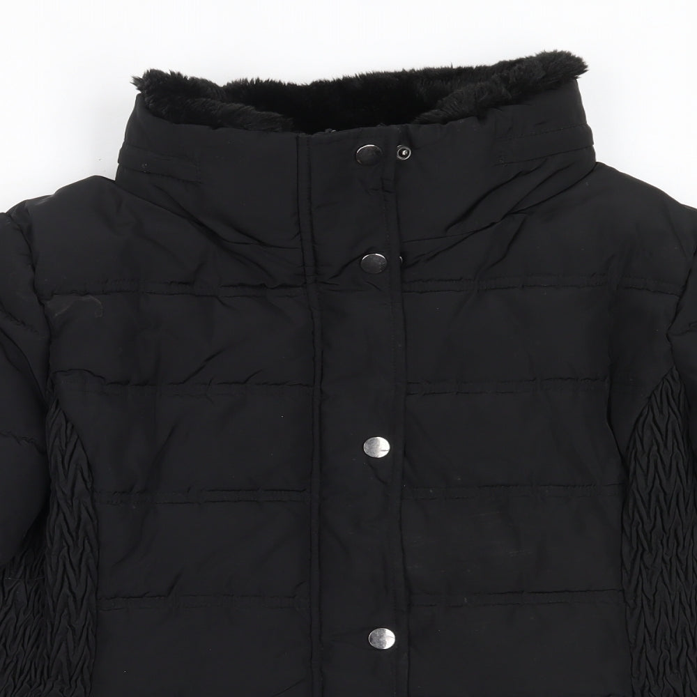TU Womens Black   Puffer Jacket Coat Size 12  Zip