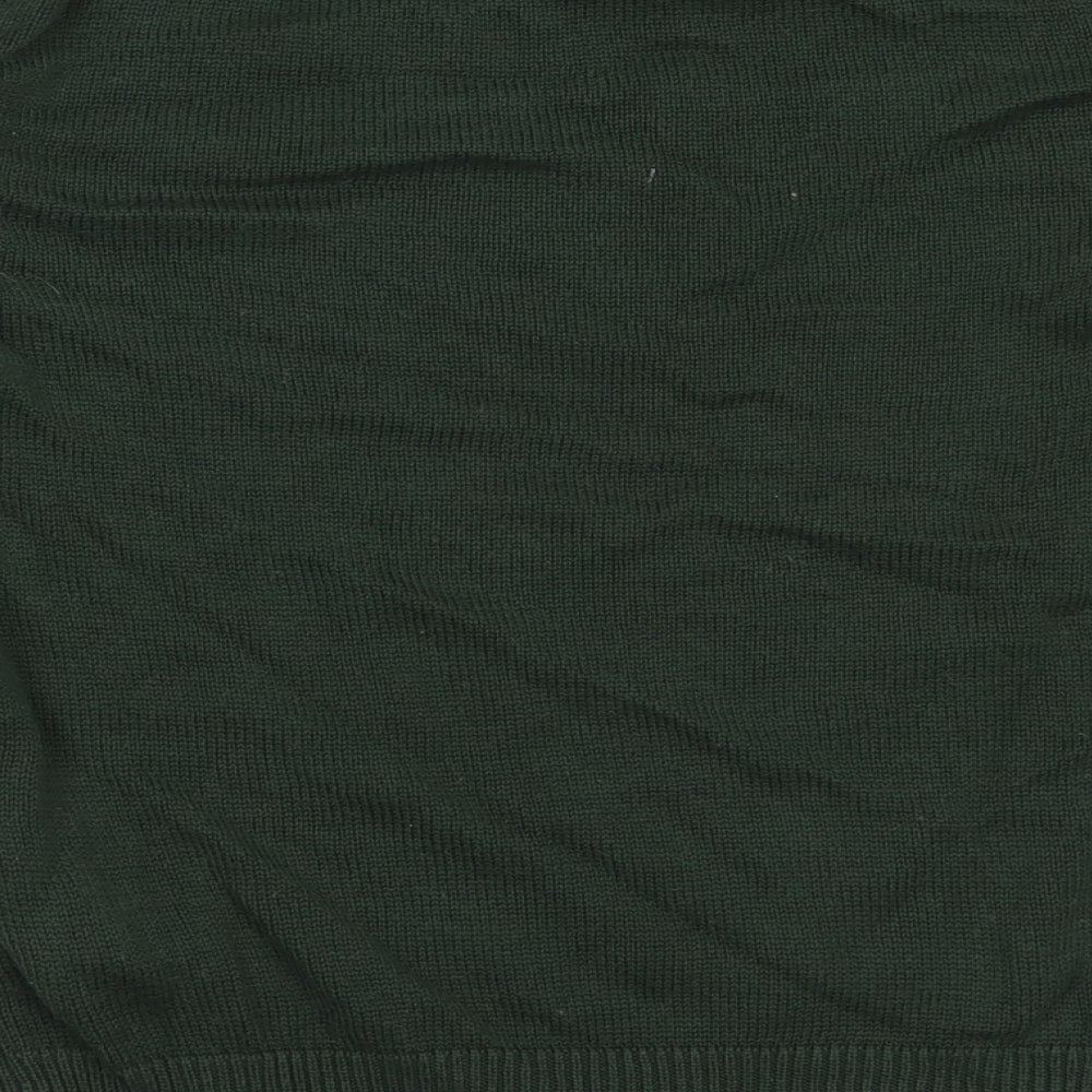 H&M Womens Green Round Neck  Cotton Pullover Jumper Size S