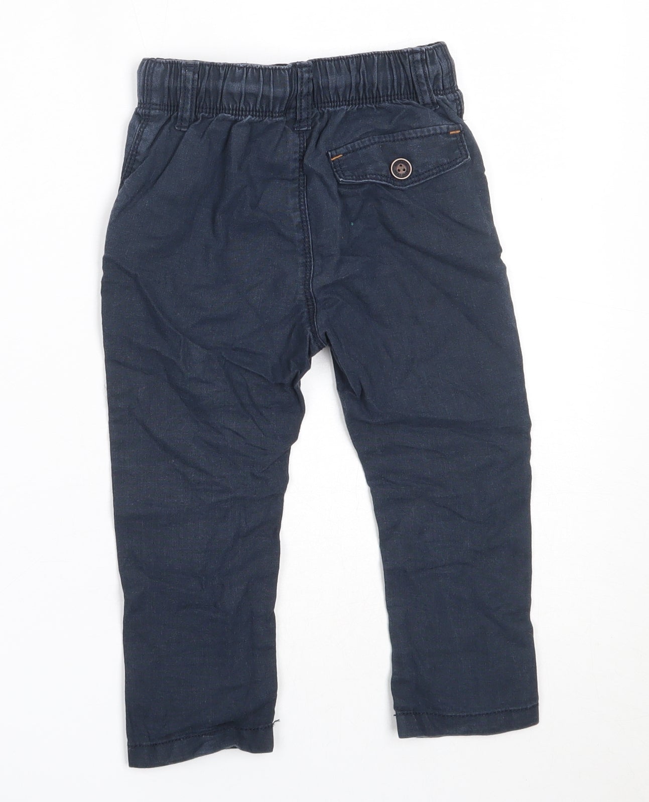 NEXT Boys Blue  Linen Capri Trousers Size 12-18 Months