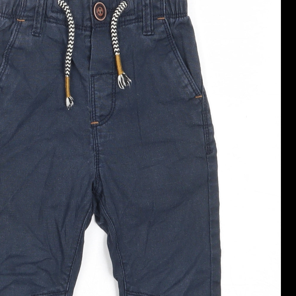 NEXT Boys Blue  Linen Capri Trousers Size 12-18 Months