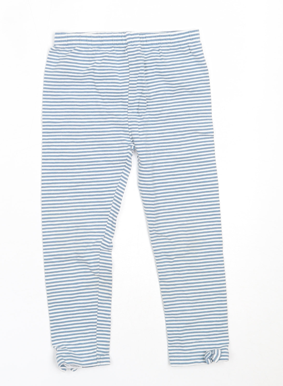TU Girls Blue Striped Cotton Capri Trousers Size 4-5 Years  Regular  - leggings
